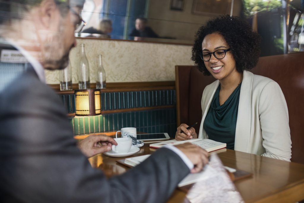 business meeting with client